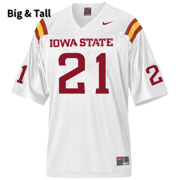 Iowa State Cyclones Men's #21 Jirehl Brock Nike NCAA Authentic White Big & Tall College Stitched Football Jersey GX42K22AF